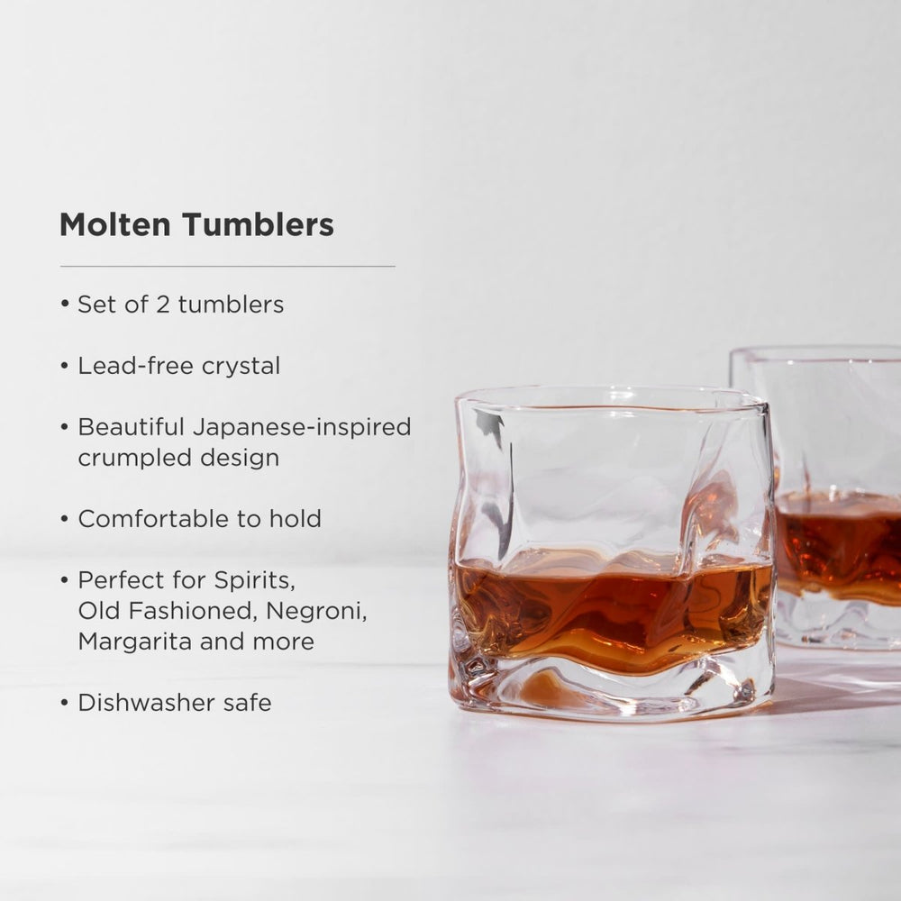 
                      
                        Viski Molten Glass Tumblers, Set of 2 - lily & onyx
                      
                    