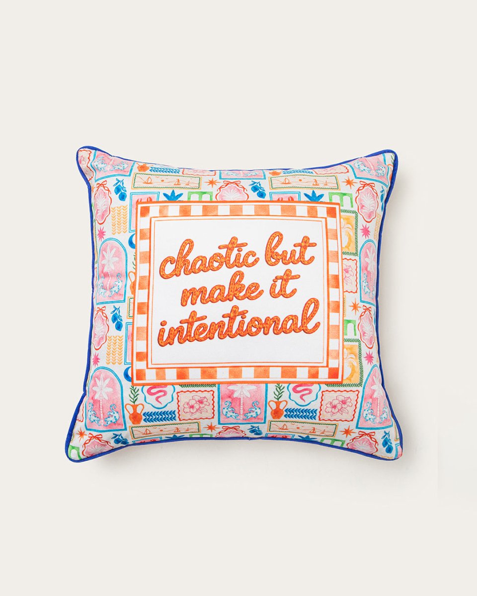 Mood Theory Chaotic But Make It Intentional Pillow | Velvet Statement Throw Pillow