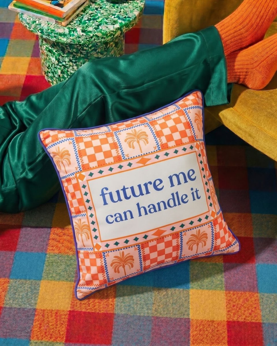 Mood Theory Future Me Can Handle It Pillow | Velvet Statement Throw Pillow