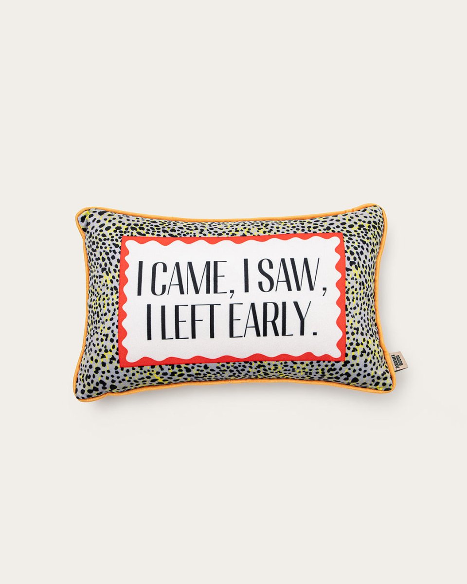 Mood Theory I Came, I Saw, I left Early Throw Pillow | Velvet Statement Lumbar Pillow