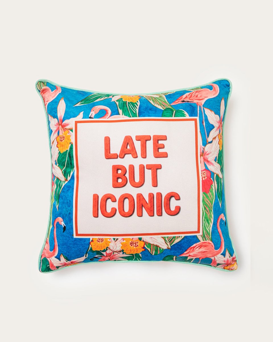 Mood Theory Late But Iconic Pillow | Velvet Statement Throw Pillow