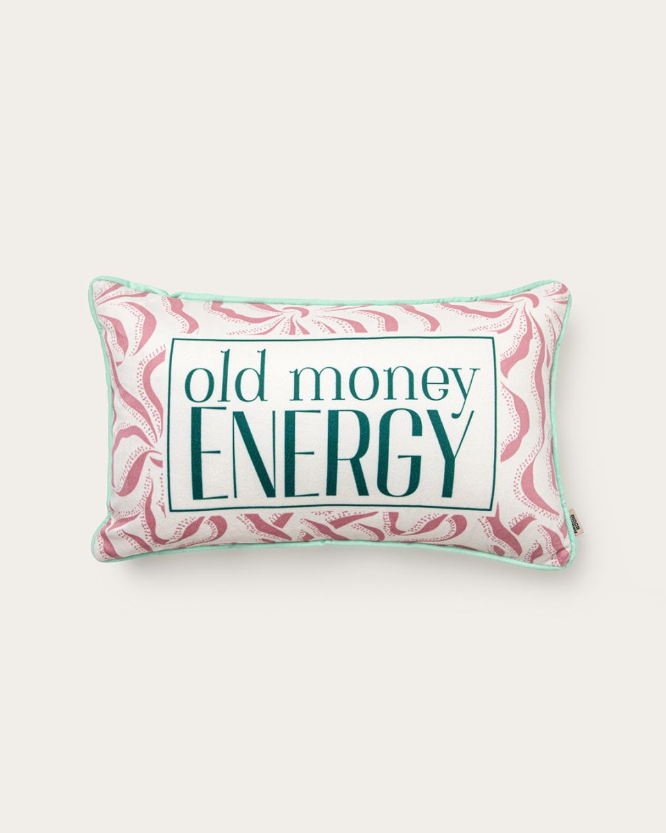Mood Theory Old Money Energy Throw Pillow | Velvet Statement Lumbar Pillow