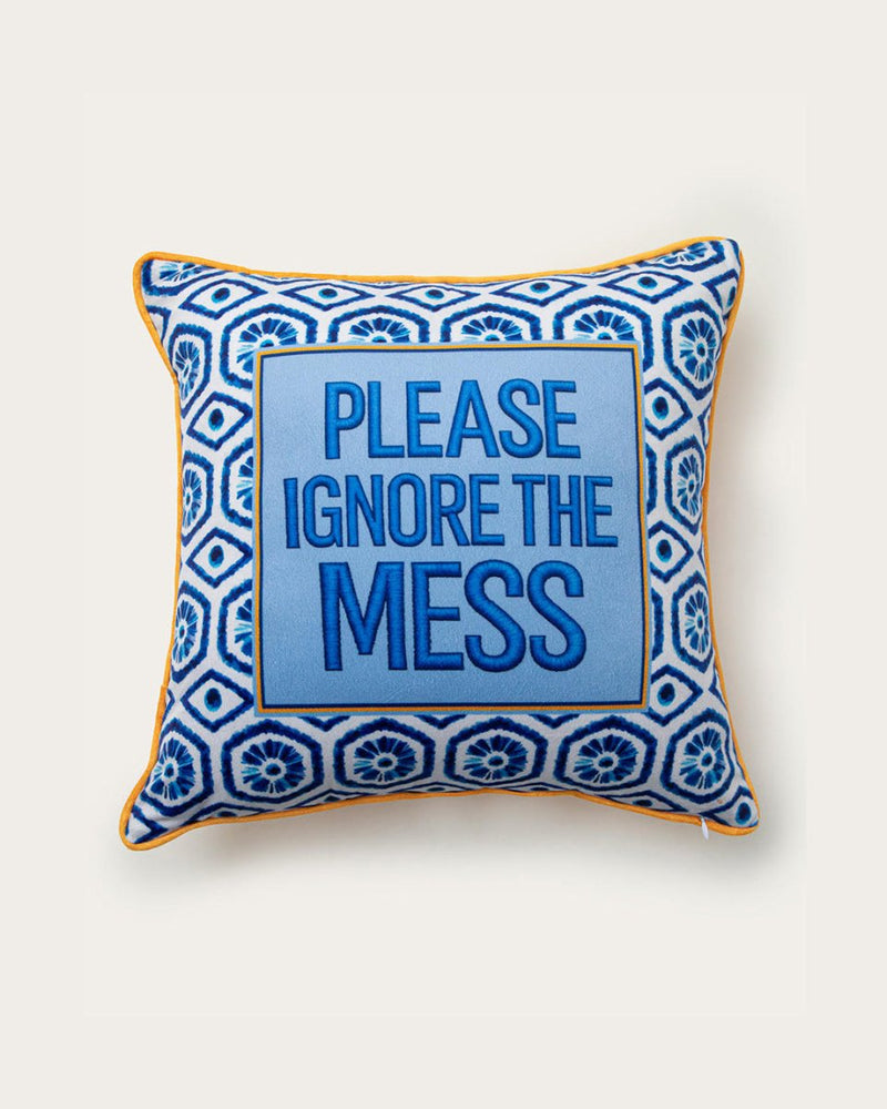 Mood Theory Please Ignore the Mess Pillow | Velvet Statement Throw Pillow