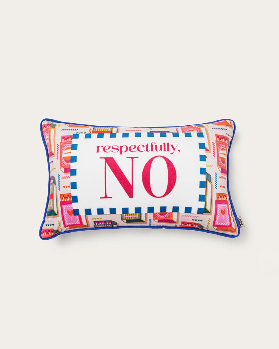 Mood Theory Respectfully, No Throw Pillow | Velvet Statement Lumbar Pillow