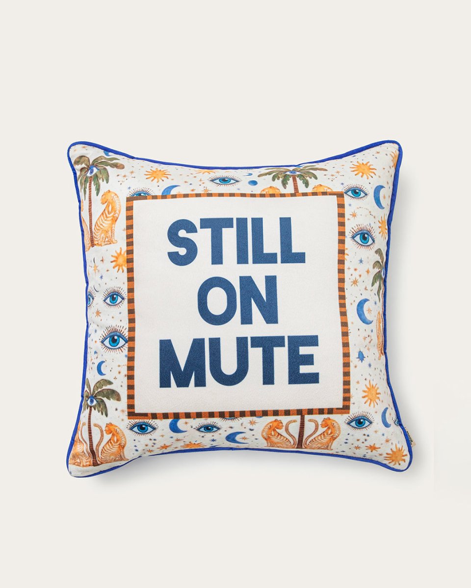 Mood Theory Still on Mute Pillow | Velvet Statement Throw Pillow
