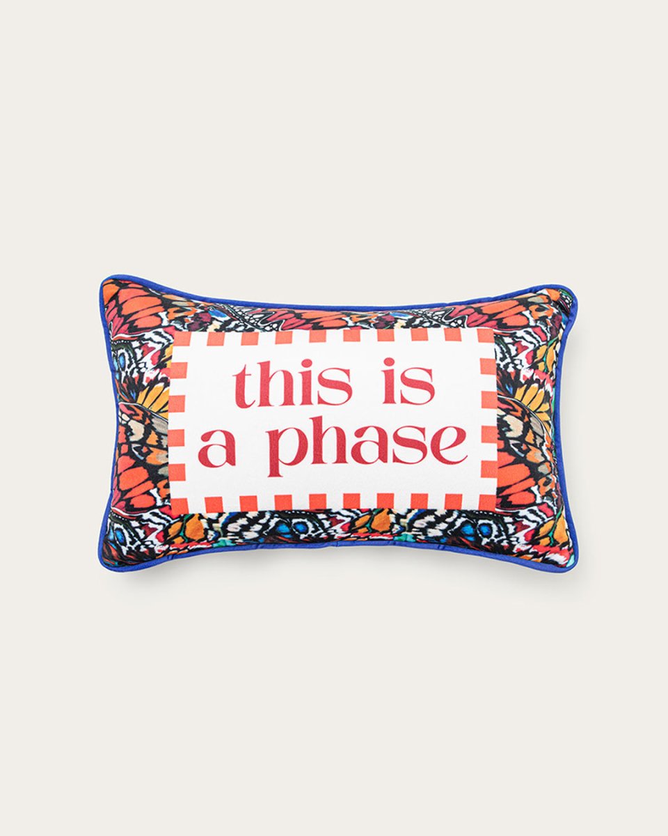 Mood Theory This is a Phase Throw Pillow | Velvet Statement Lumbar Pillow