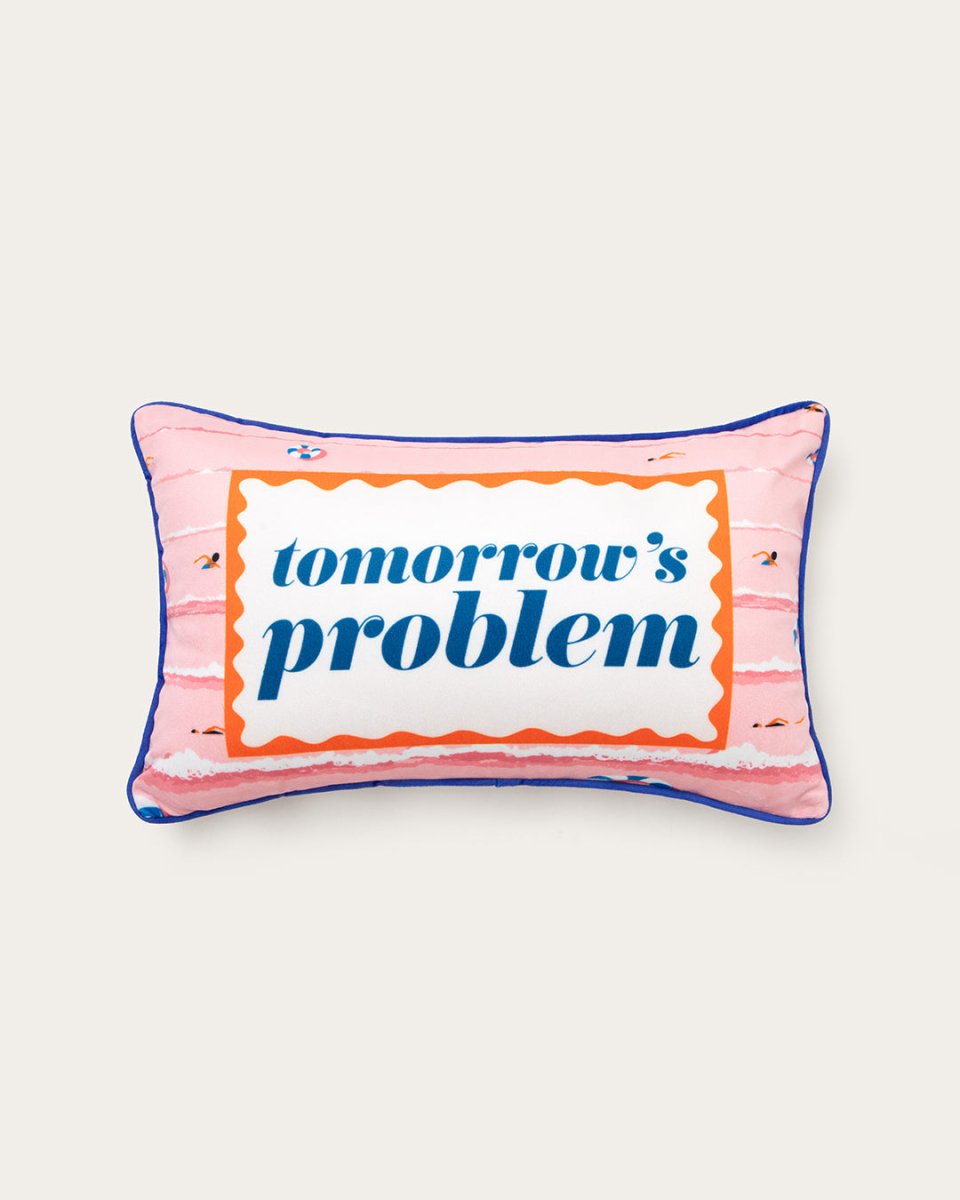 Mood Theory Tomorrow's Problem Throw Pillow | Velvet Statement Lumbar Pillow