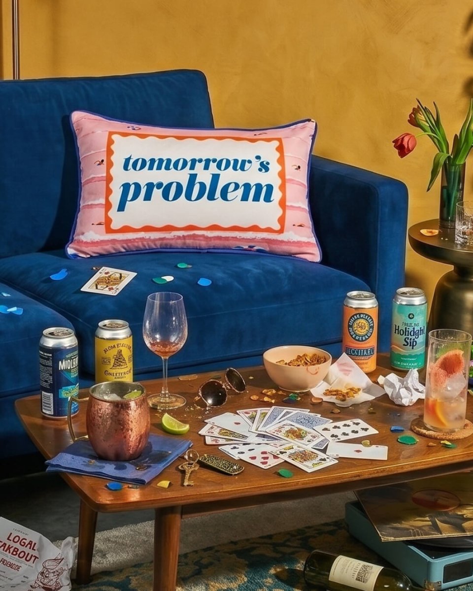 Mood Theory Tomorrow's Problem Throw Pillow | Velvet Statement Lumbar Pillow