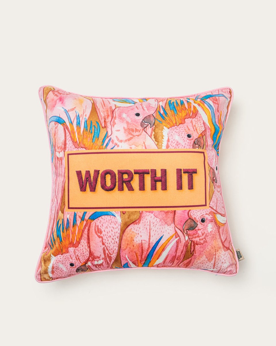 Mood Theory Worth It Throw Pillow | Velvet Statement Throw Pillow