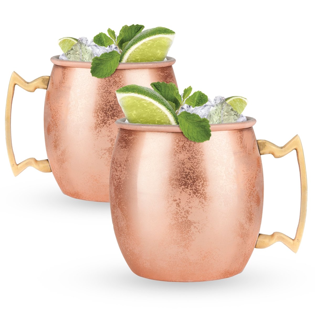 True Moscow Mule 16 oz Copper Plated Mug with Zinc Alloy Handle, Set of 2 - lily & onyx