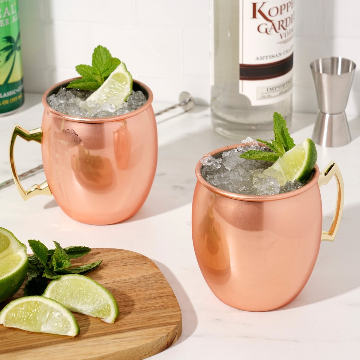 True Moscow Mule 16 oz Copper Plated Mug with Zinc Alloy Handle, Set of 2 - lily & onyx