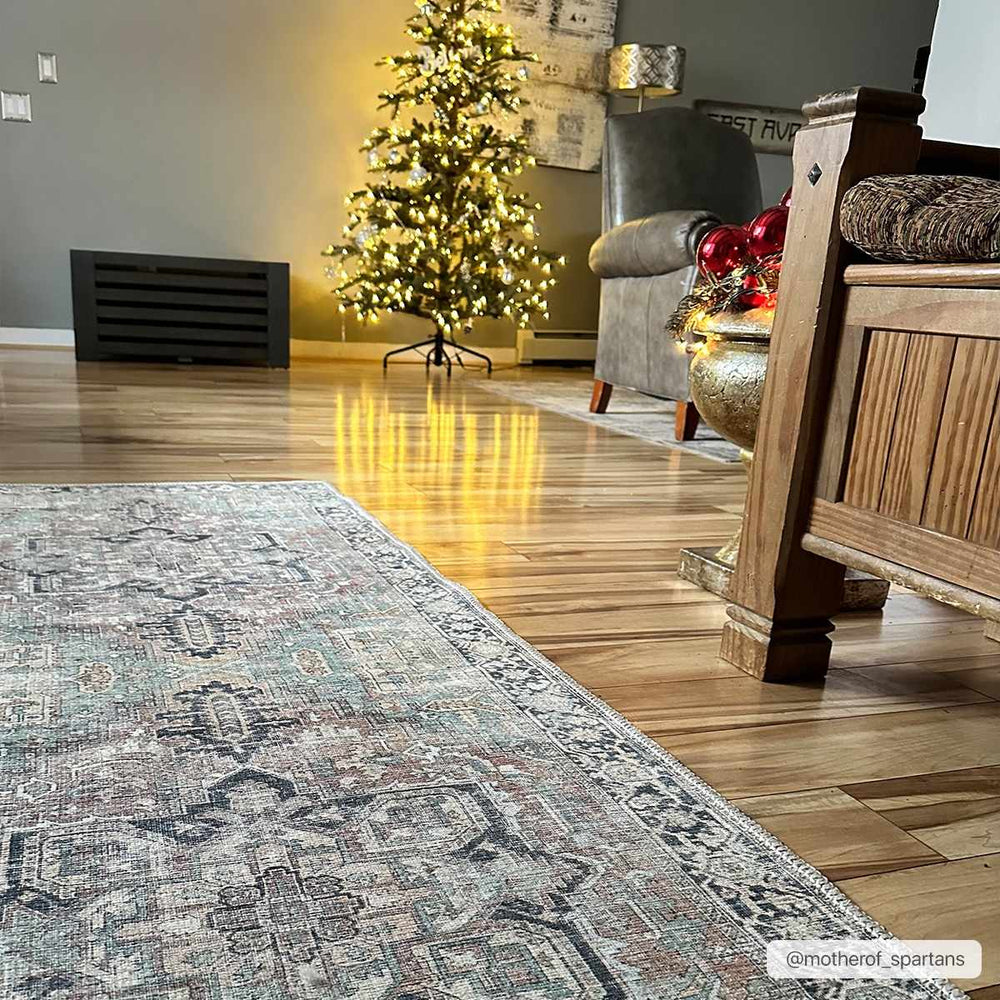 
                      
                        Green Nisa Vintage Washable Area Rug
                      
                    