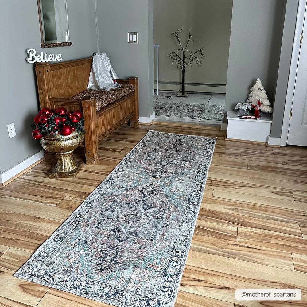 
                      
                        Green Nisa Vintage Washable Area Rug
                      
                    