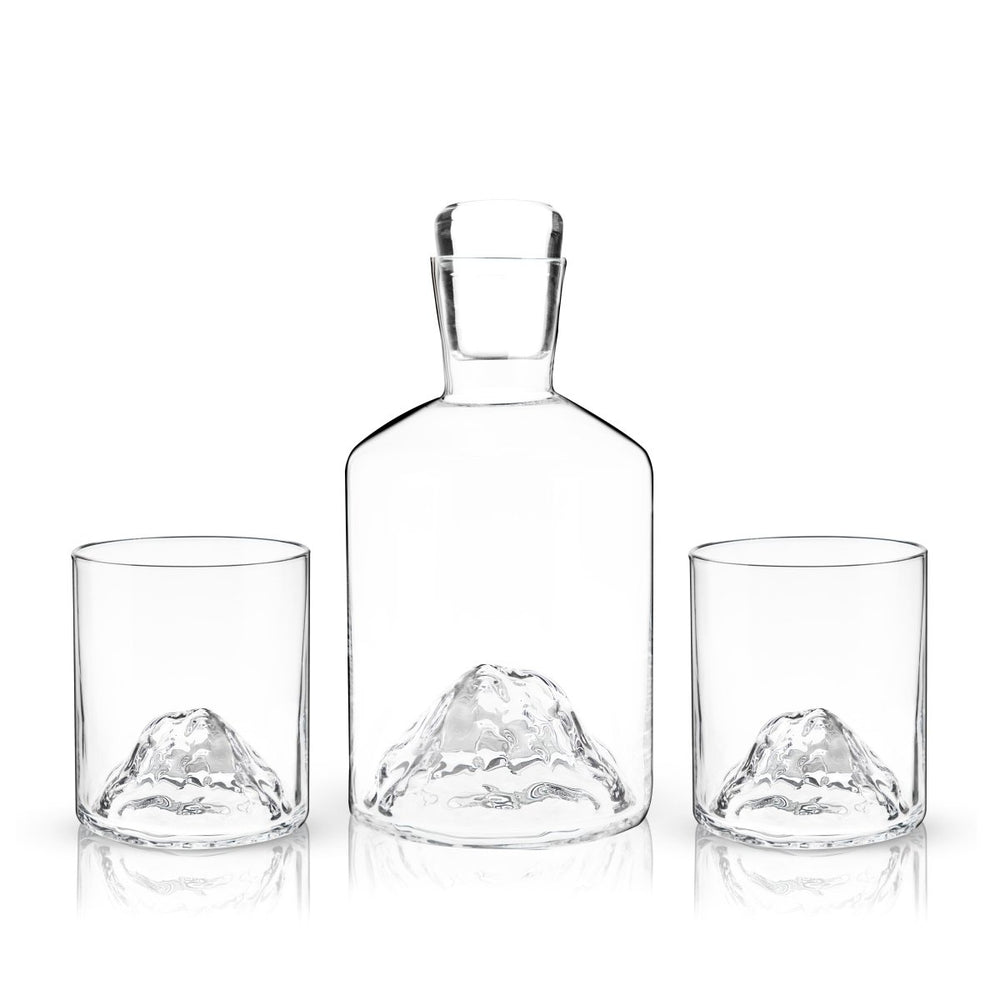 Viski Mountain Crystal Decanter and Tumbler Set - lily & onyx