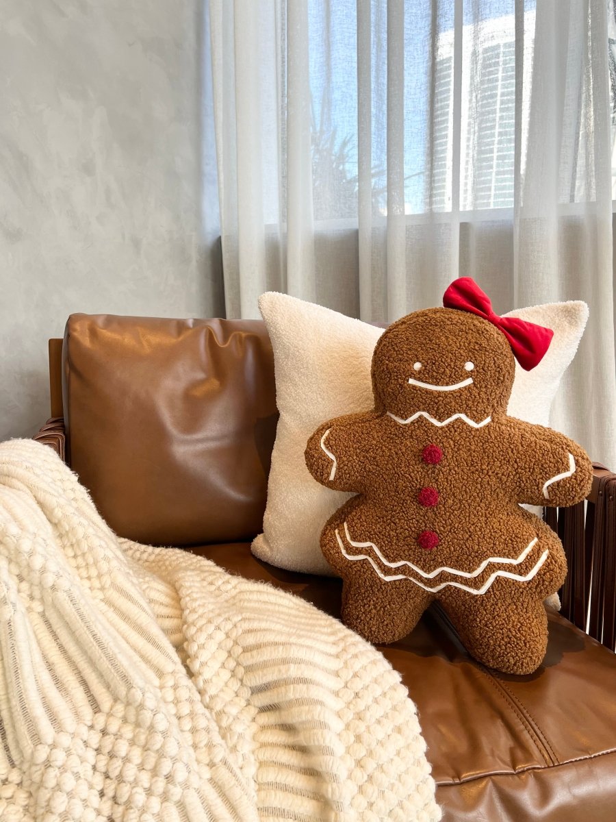 Busa Designs Ms. Gingerbread Shaped Pillow - lily & onyx