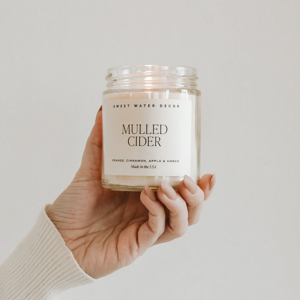 Sweet Water Decor Mulled Cider Soy Candle - Clear Jar - 9 oz - lily & onyx