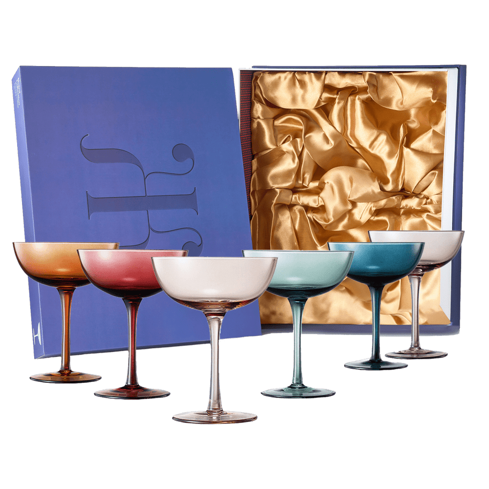 
                      
                        The Wine Savant Muted Colored 7oz Mouth - Blown Coupe Glasses, Set of 6 - lily & onyx
                      
                    