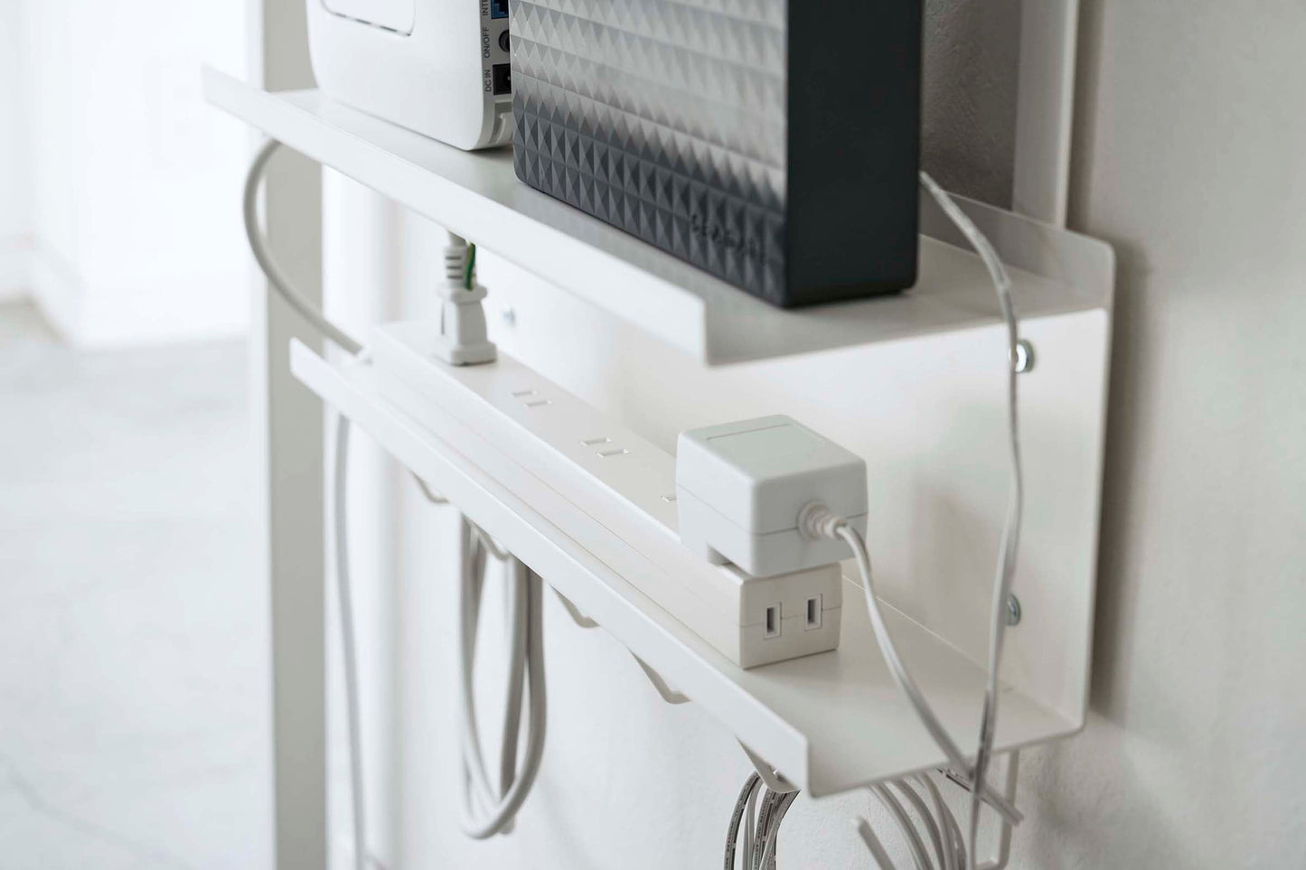 Under-Desk Steel Cable & Router Storage Rack