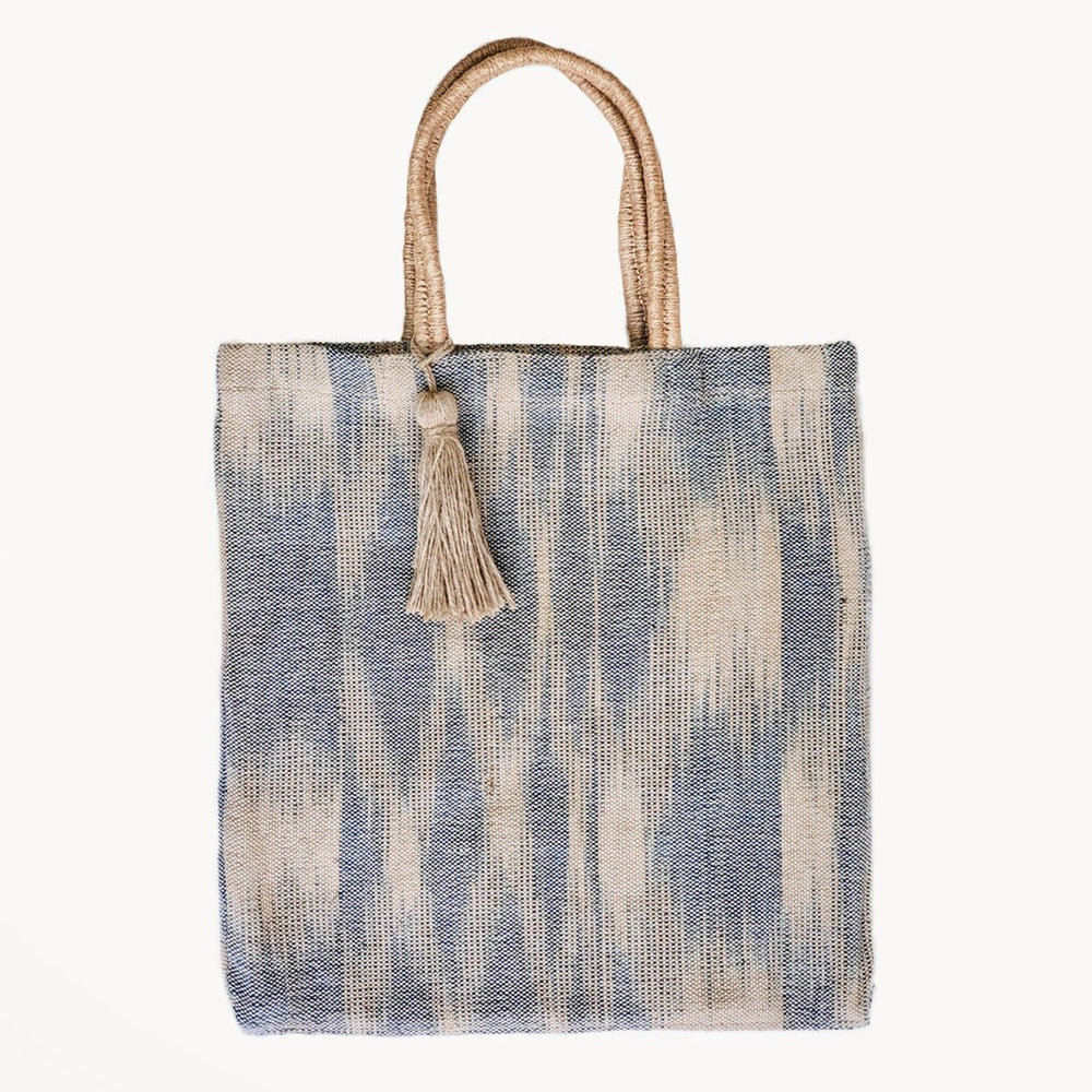 
                      
                        KORISSA Nadi Jute Tote Bag - Blue - lily & onyx
                      
                    