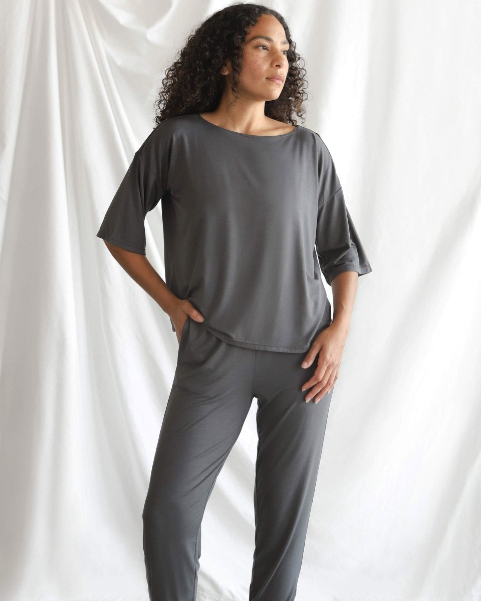 Sunday Citizen Naked Modal Boat Neck Tee - lily & onyx