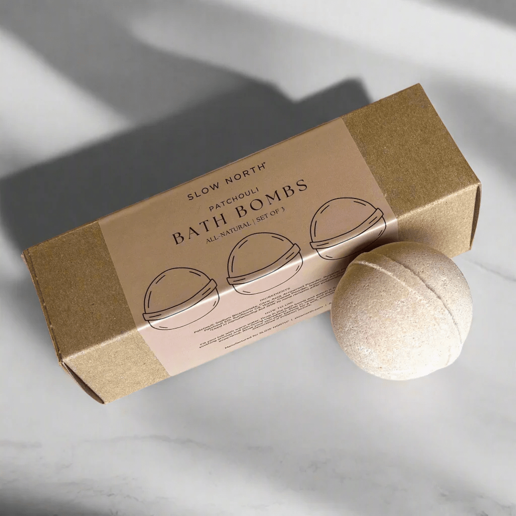 Slow North Natural Bath Bomb Set - Patchouli, Set of 3 - lily & onyx
