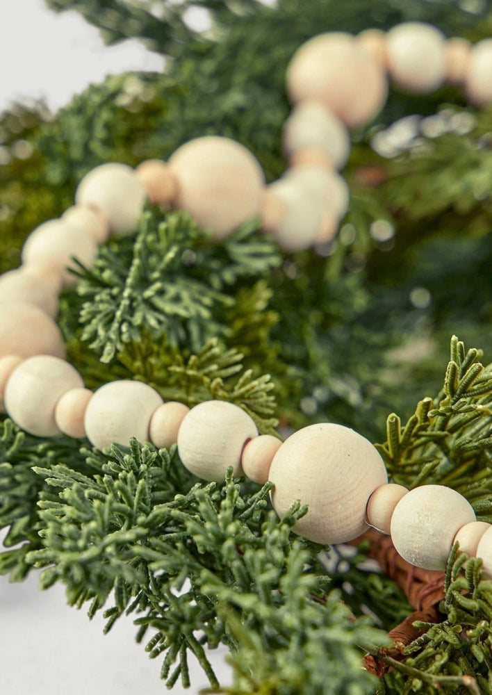 
                      
                        Afloral Natural Cream Wood Bead Christmas Garland, 48" - lily & onyx
                      
                    