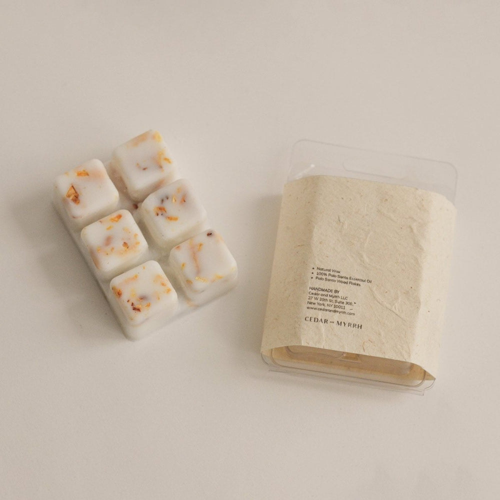 CEDAR AND MYRRH Natural Palo Santo Scented Wax Melts | 6 Cubes - lily & onyx
