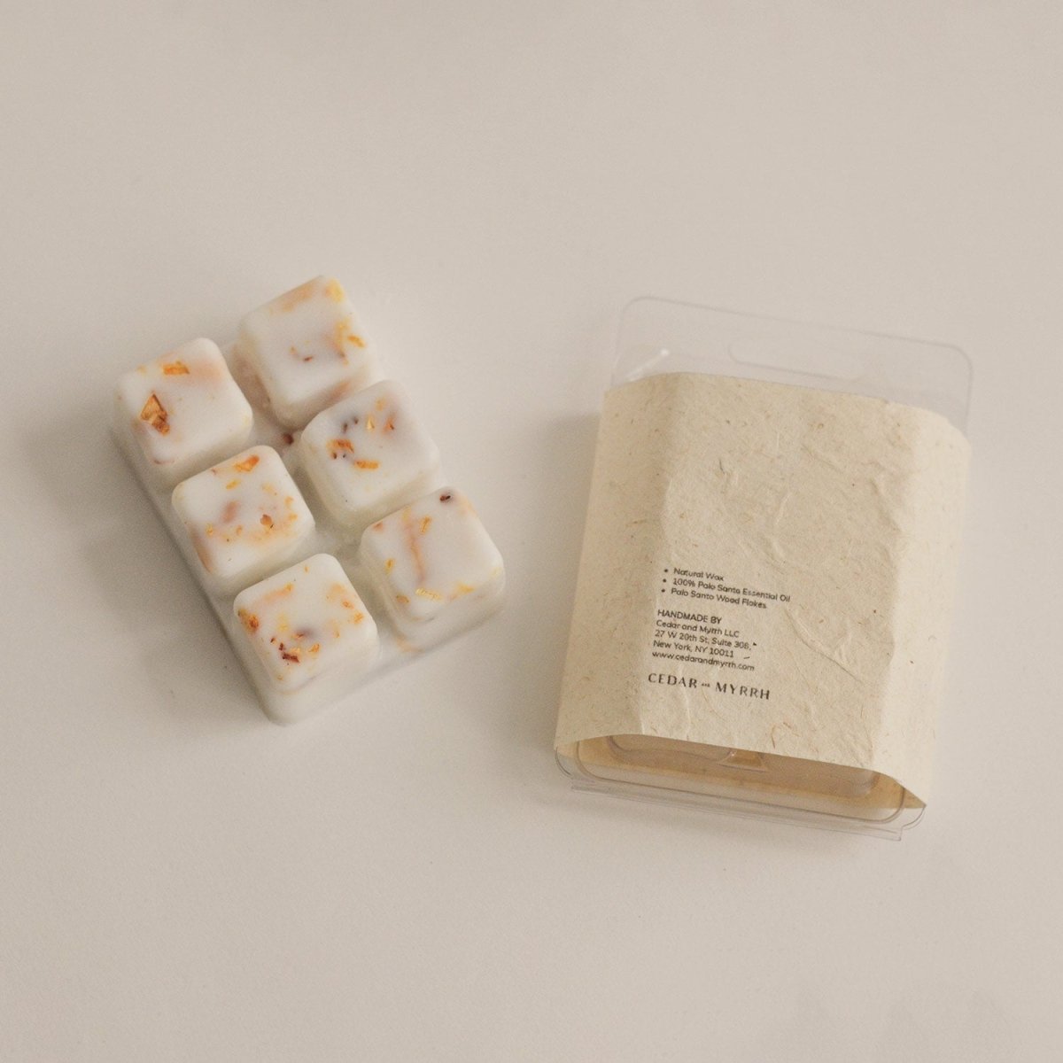 CEDAR AND MYRRH Natural Palo Santo Scented Wax Melts | 6 Cubes - lily & onyx
