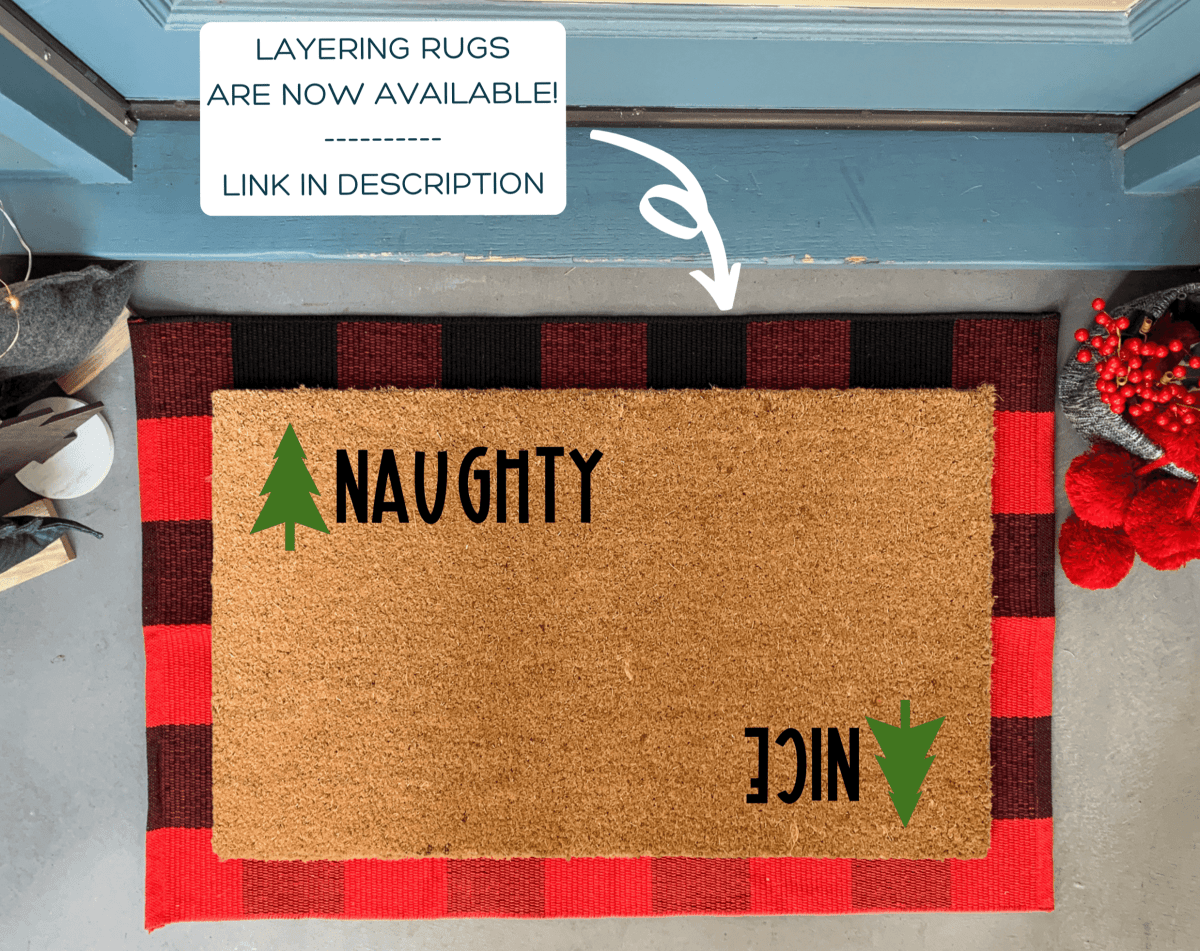 Nickel Designs Custom Doormats Naughty Nice Christmas Doormat