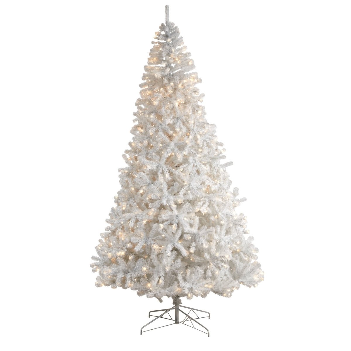 Nearly Natural 10' White Artificial Christmas Tree with 2200 Bendable Branches and 800 LED Lights