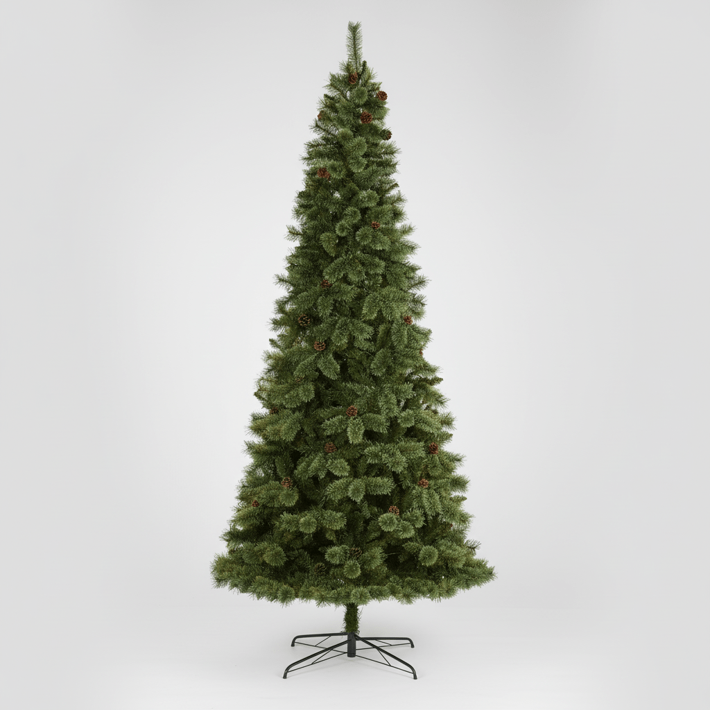 Nearly Natural 10’ White Mountain Pine Artificial Christmas Tree with 1875 Bendable Branches