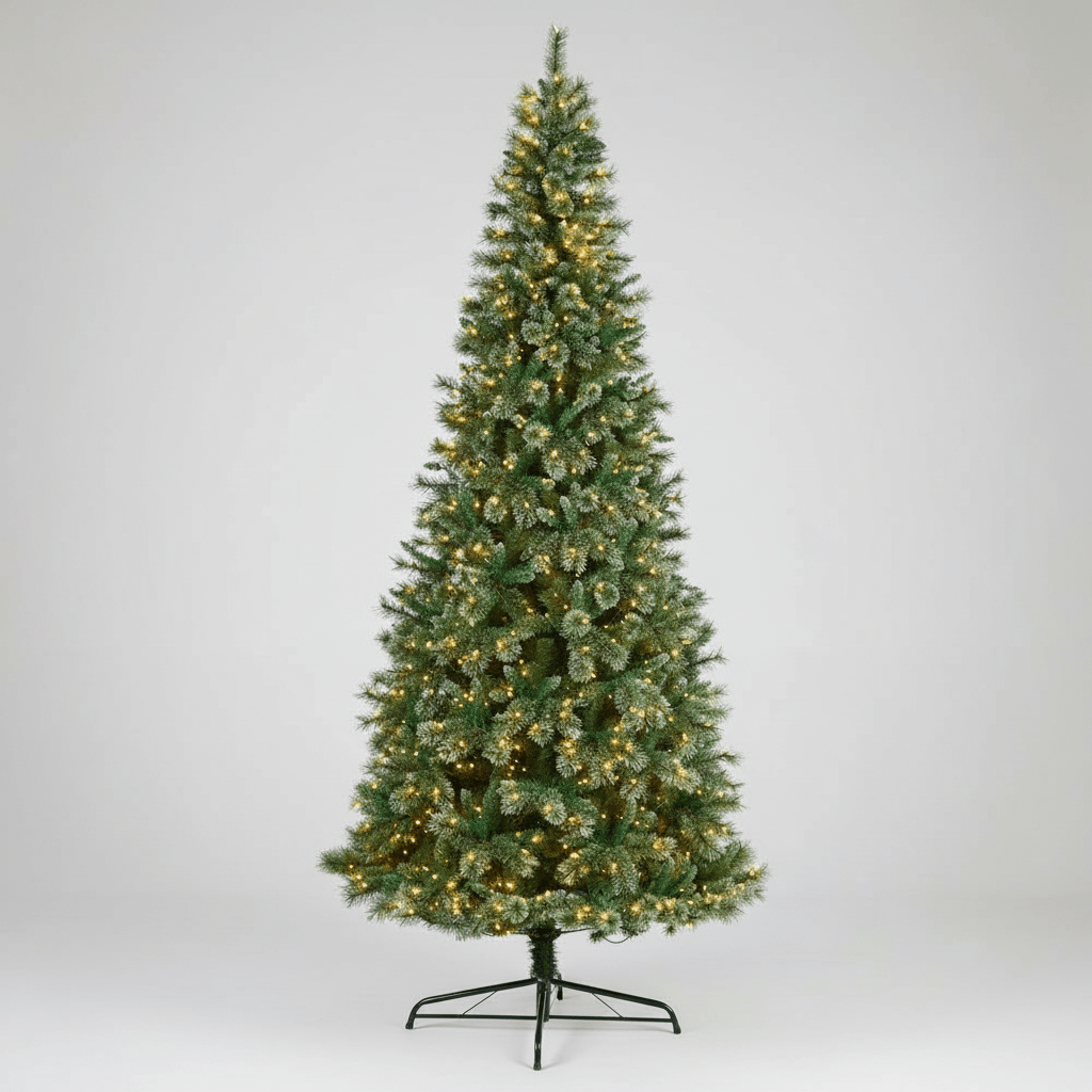 Nearly Natural 10' Wisconsin Slim Snow Tip Pine Artificial Christmas Tree - 1050 LED Lights