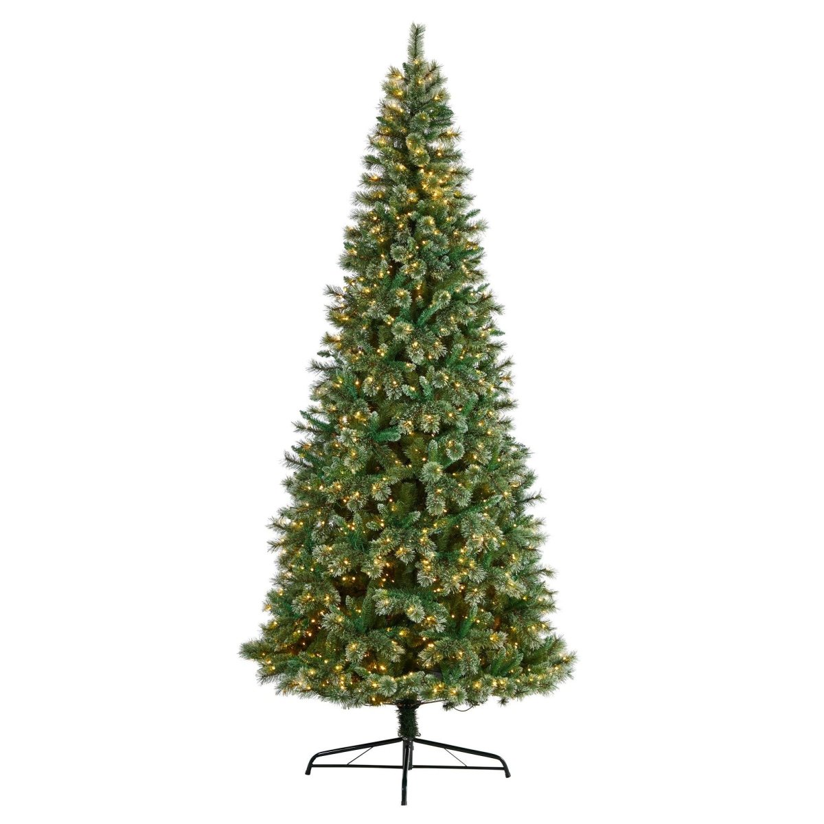 Nearly Natural 10' Wisconsin Slim Snow Tip Pine Artificial Christmas Tree - 1050 LED Lights