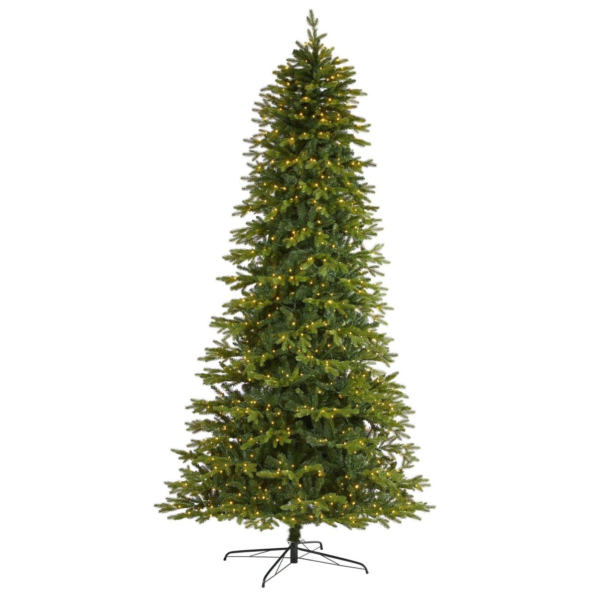 Nearly Natural 10ft Belgium Fir Artificial Christmas Tree - Pre - Lit 1050 LED Lights