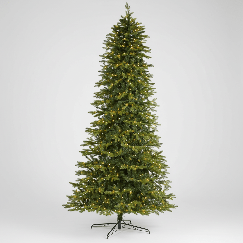 Nearly Natural 10ft Belgium Fir Artificial Christmas Tree - Pre - Lit 1050 LED Lights
