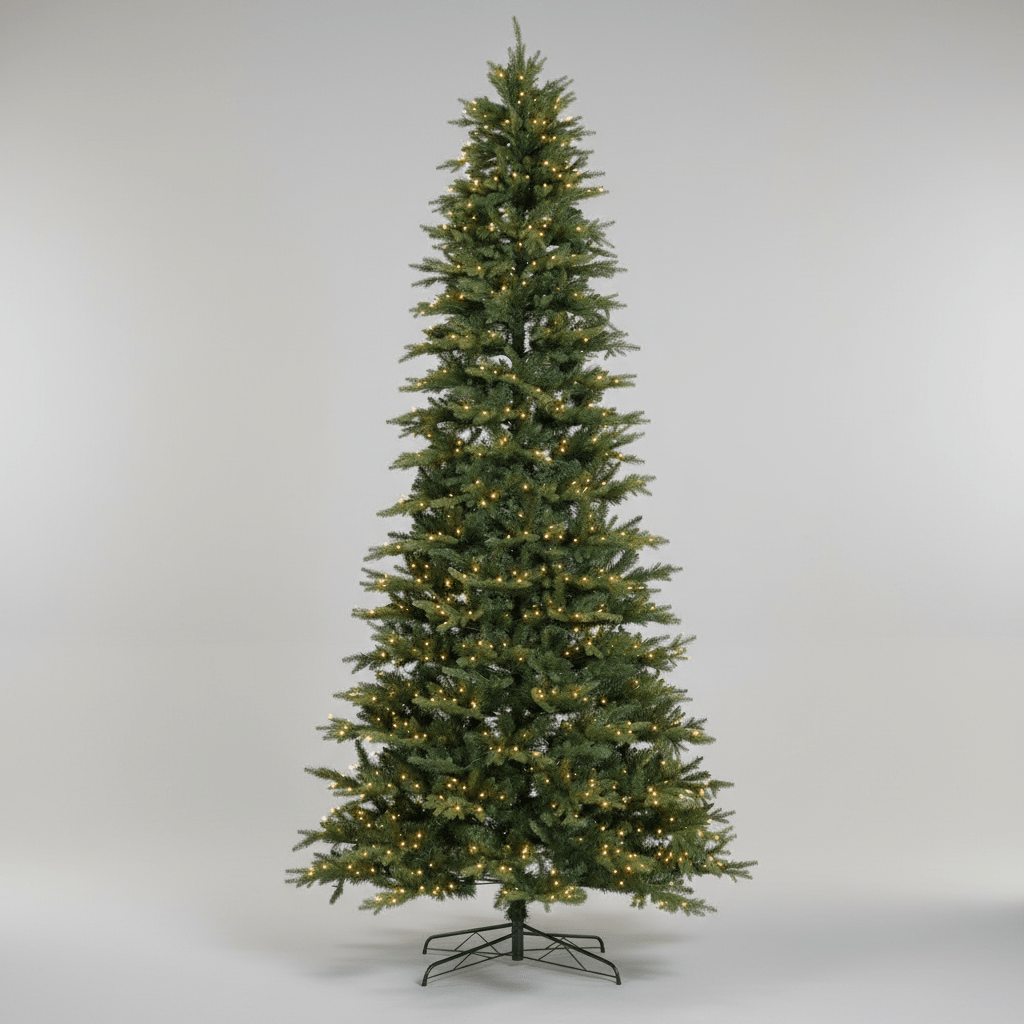 Nearly Natural 11' Belgium Fir Artificial Christmas Tree - 1250 LED Lights, 4222 Branches