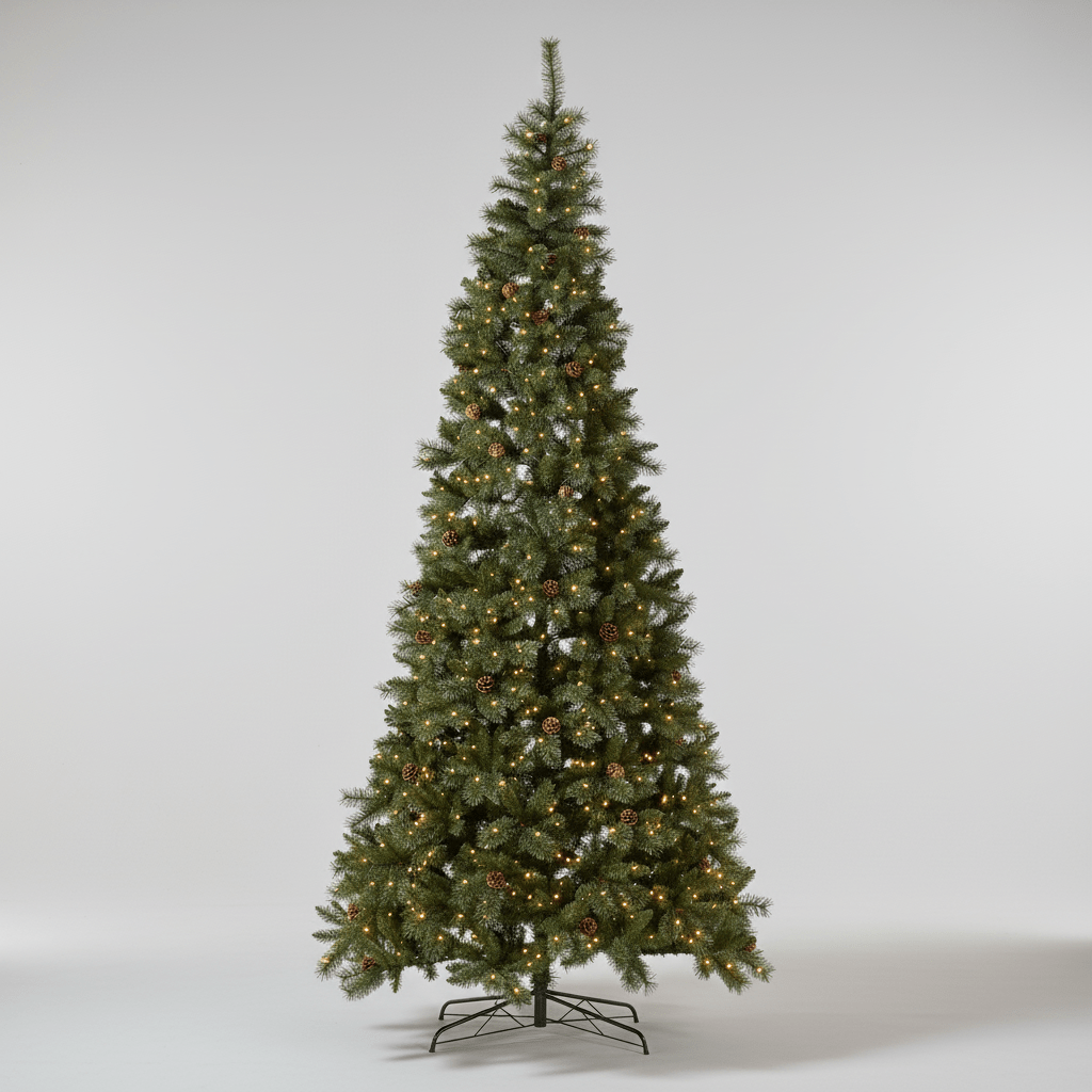 Nearly Natural 11ft White Mountain Pine Artificial Christmas Tree - 1050 LED Lights