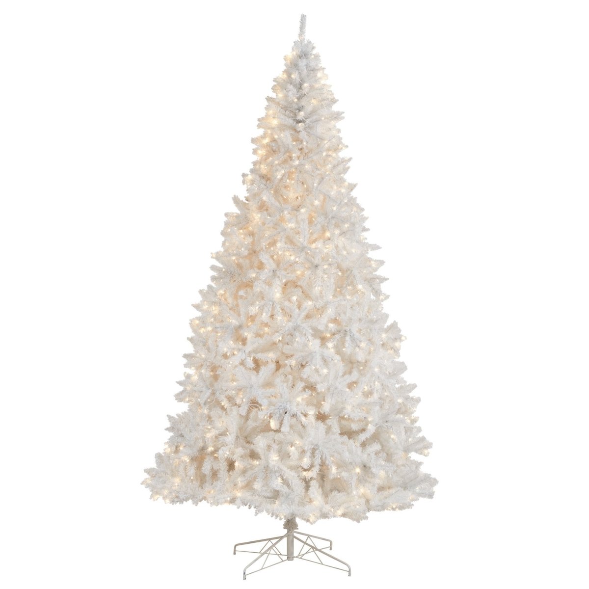 Nearly Natural 11ft White Pre - Lit Artificial Christmas Tree - 1000 LED Lights