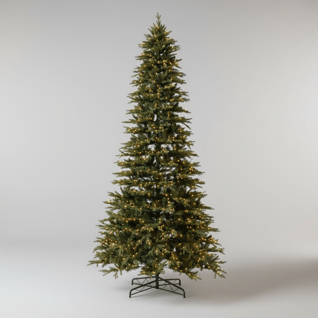 Nearly Natural 12' Belgium Fir Artificial Christmas Tree - Pre - Lit 1500 LED Lights