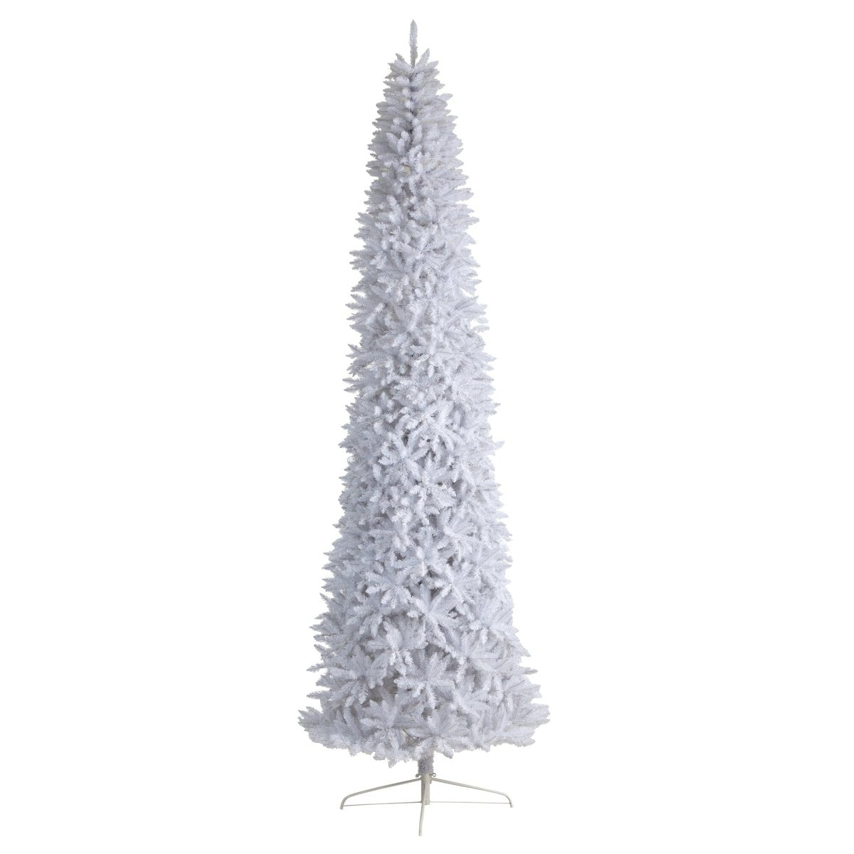 Nearly Natural 12' Slim White Artificial Christmas Tree - 3235 Bendable Branches