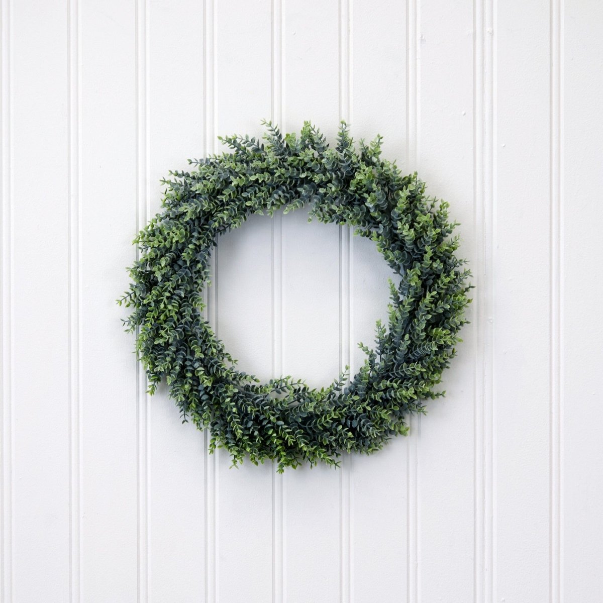 Nearly Natural 20” Artificial Eucalyptus Boxwood Wreath