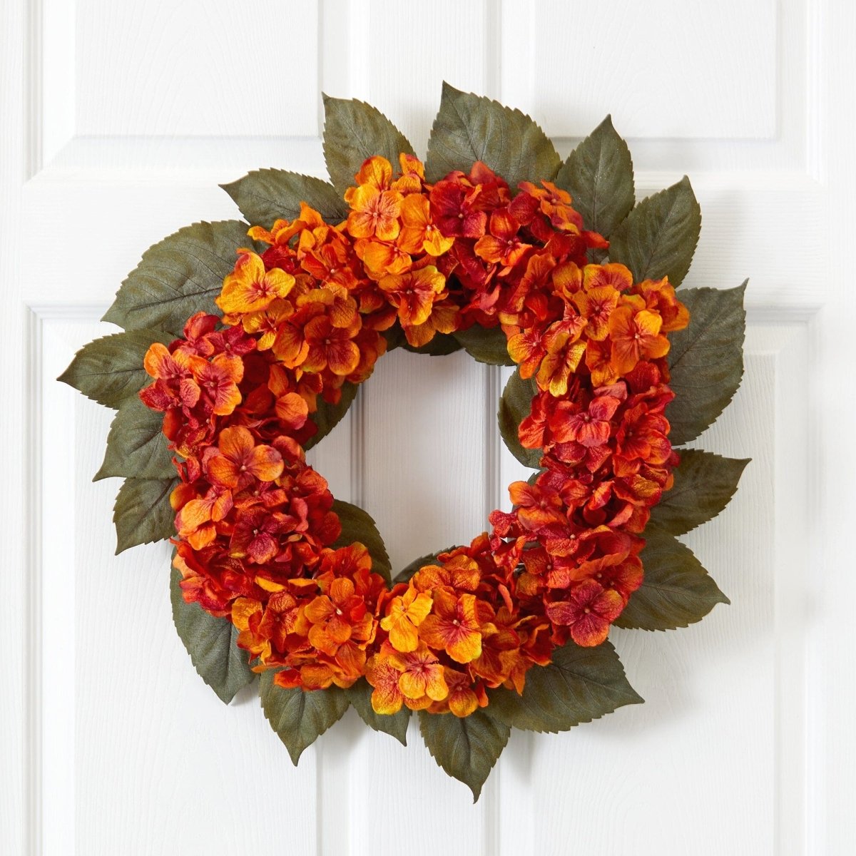 Nearly Natural 20” Autumn Hydrangea Artificial Wreath