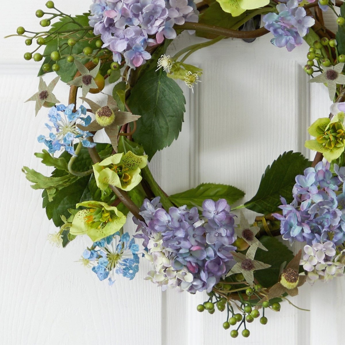 Nearly Natural 20" Hydrangea Artificial Wreath