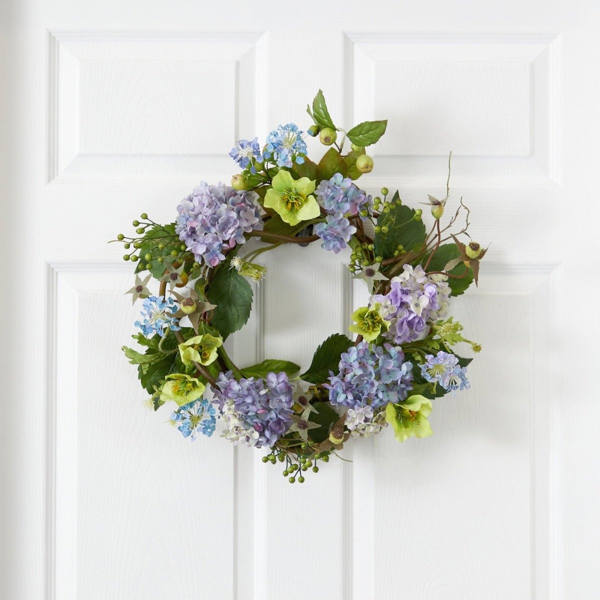 Nearly Natural 20" Hydrangea Artificial Wreath