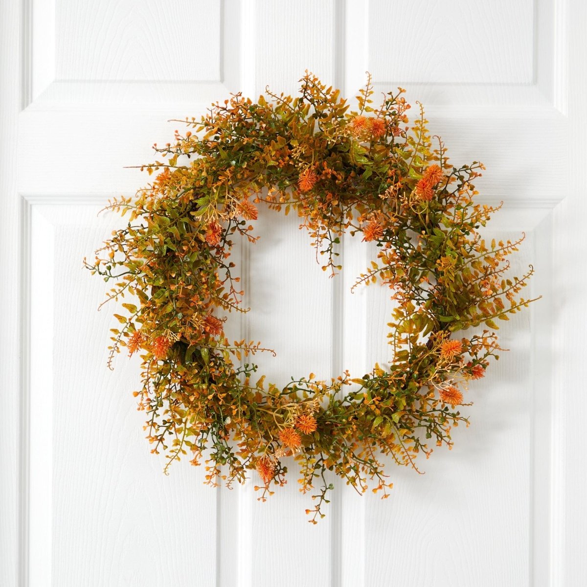 Nearly Natural 21” Autumn Fern Artificial Wreath
