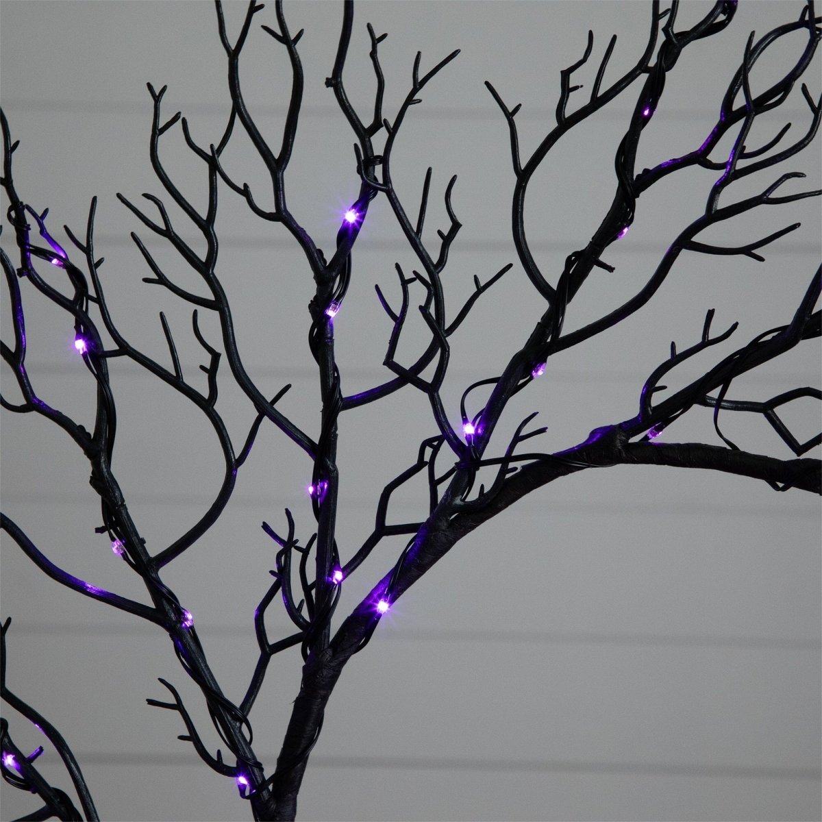 Nearly Natural 23” Pre - Lit Halloween Black Fall Wreath with 60 Orange & Purple LED Lights