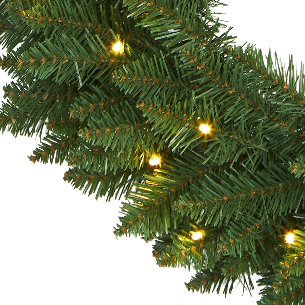 Nearly Natural 24” Green Pine Artificial Christmas Wreath with 35 Clear LED Lights