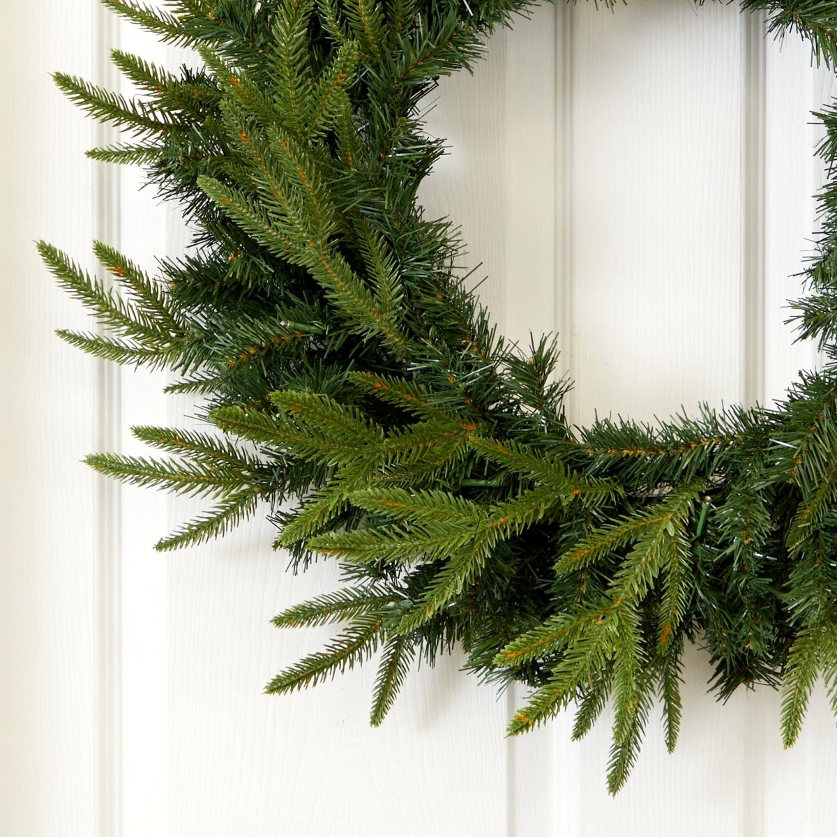 Nearly Natural 24" Pre - Lit Pine Christmas Wreath - 35 Clear LED Lights