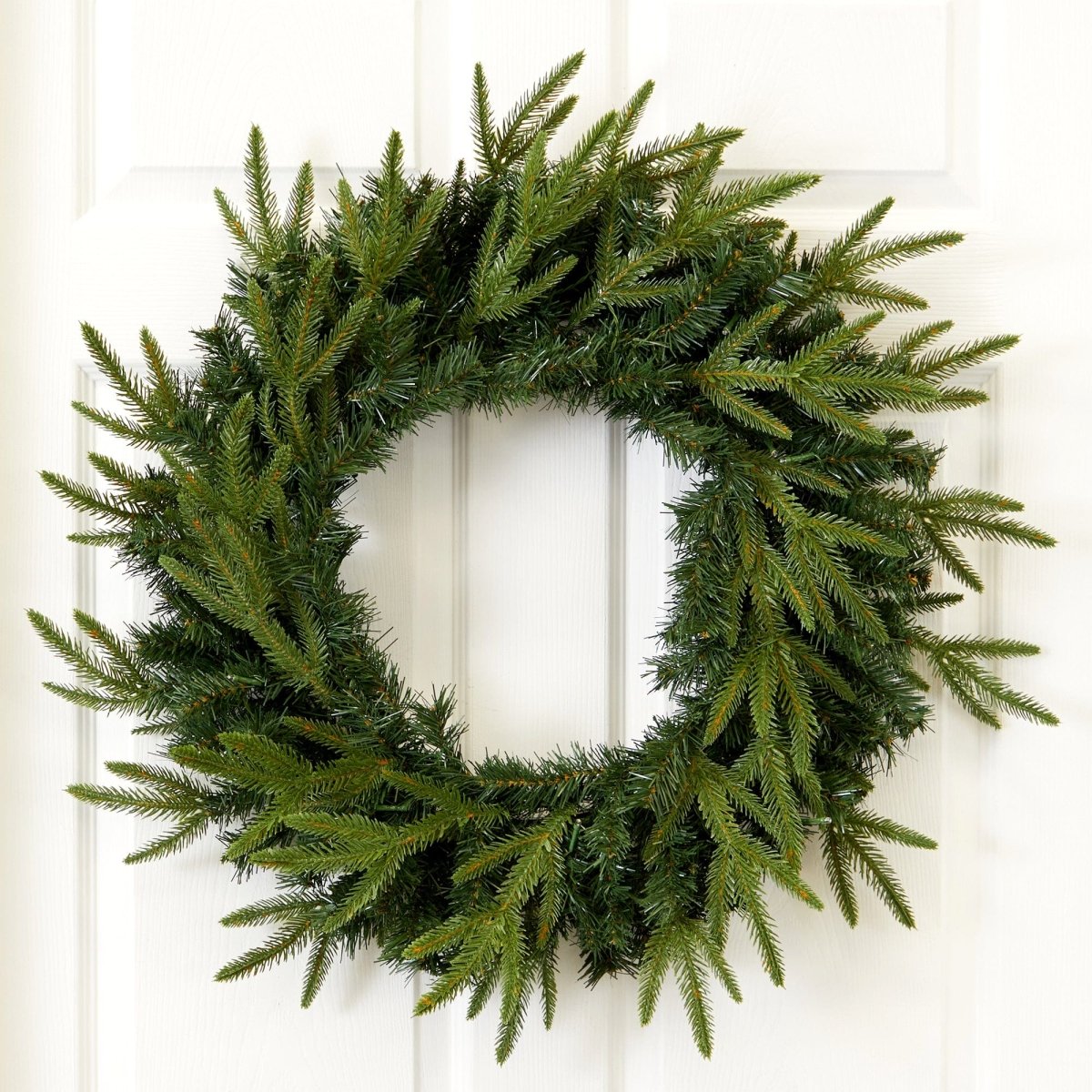 Nearly Natural 24" Pre - Lit Pine Christmas Wreath - 35 Clear LED Lights
