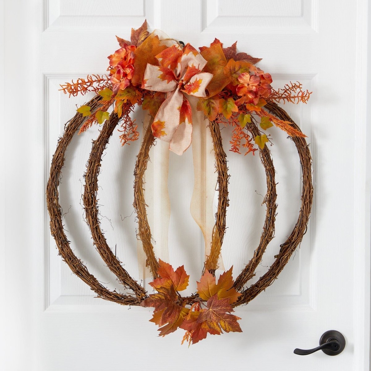 Nearly Natural 26” Autumn Pumpkin Artificial Vine Fall Wreath